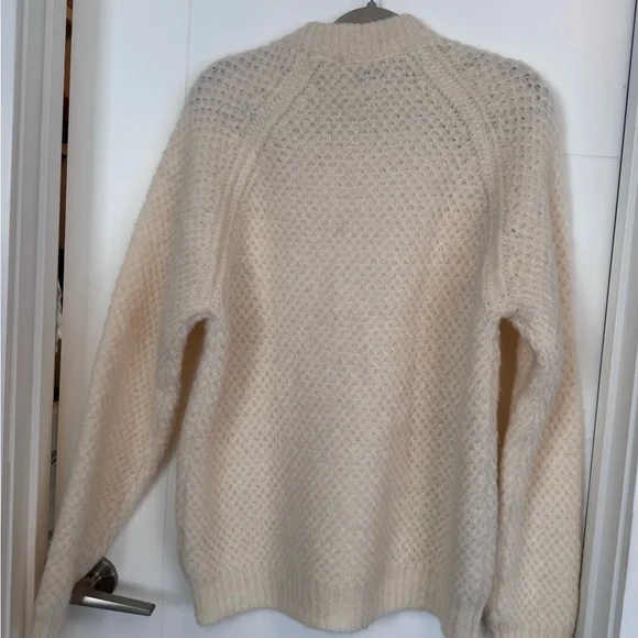 Sandro Off-White Textured Crew Neck Sweater - Picture 6 of 8